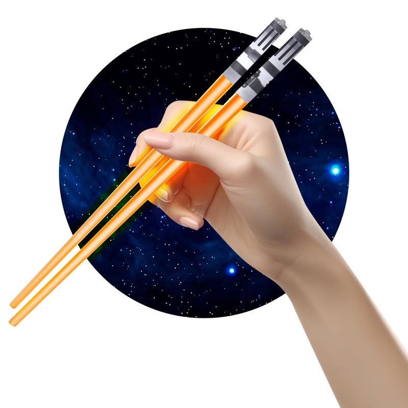 ChopSabers Chop Sabers Light Up Lightsaber Chopsticks, 1 Pair, Orange - Image 1